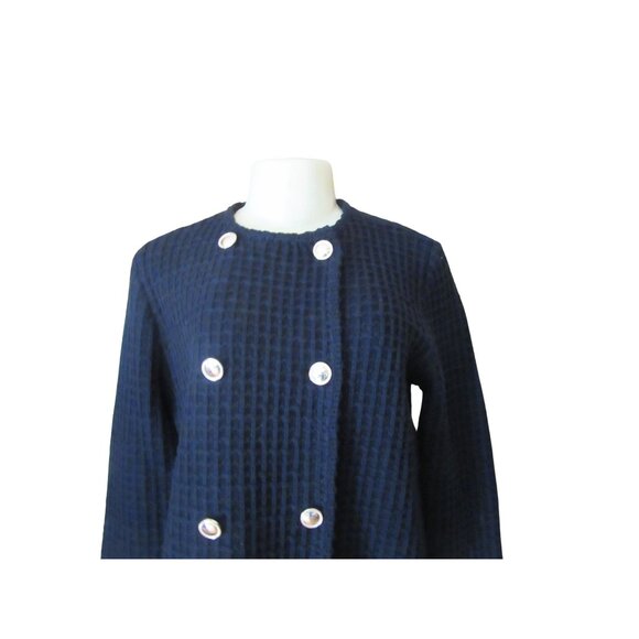 Ann Taylor Heavy Textured Black Double Breasted Jacket Size M - Picture 2 of 6